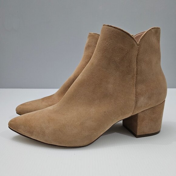 NEW Cole Haan Elyse Ankle Bootie Size 10 Blush Tan Suede Block Heel Pointed Toe - Picture 14 of 14